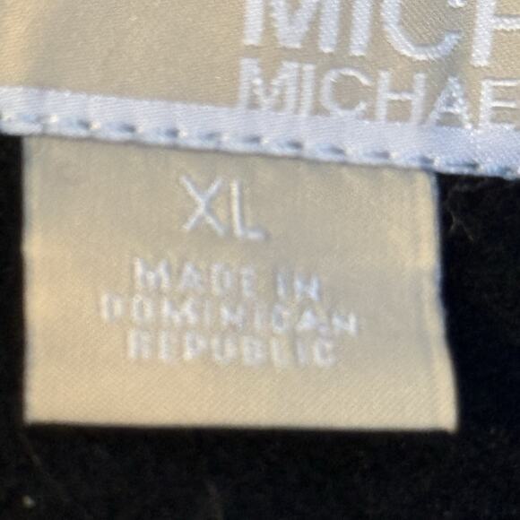 Michael Kors Black Pea Coat Sz XL Double Breasted Wool Blend Gold Buttons Preppy - Picture 9 of 9